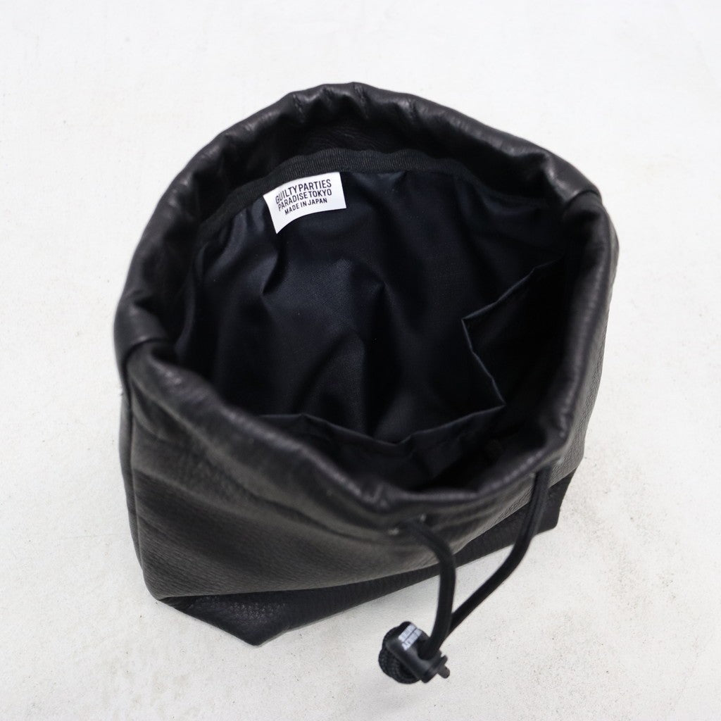 LEATHER POUCH #BLACK [26SS-WMA-BG14]