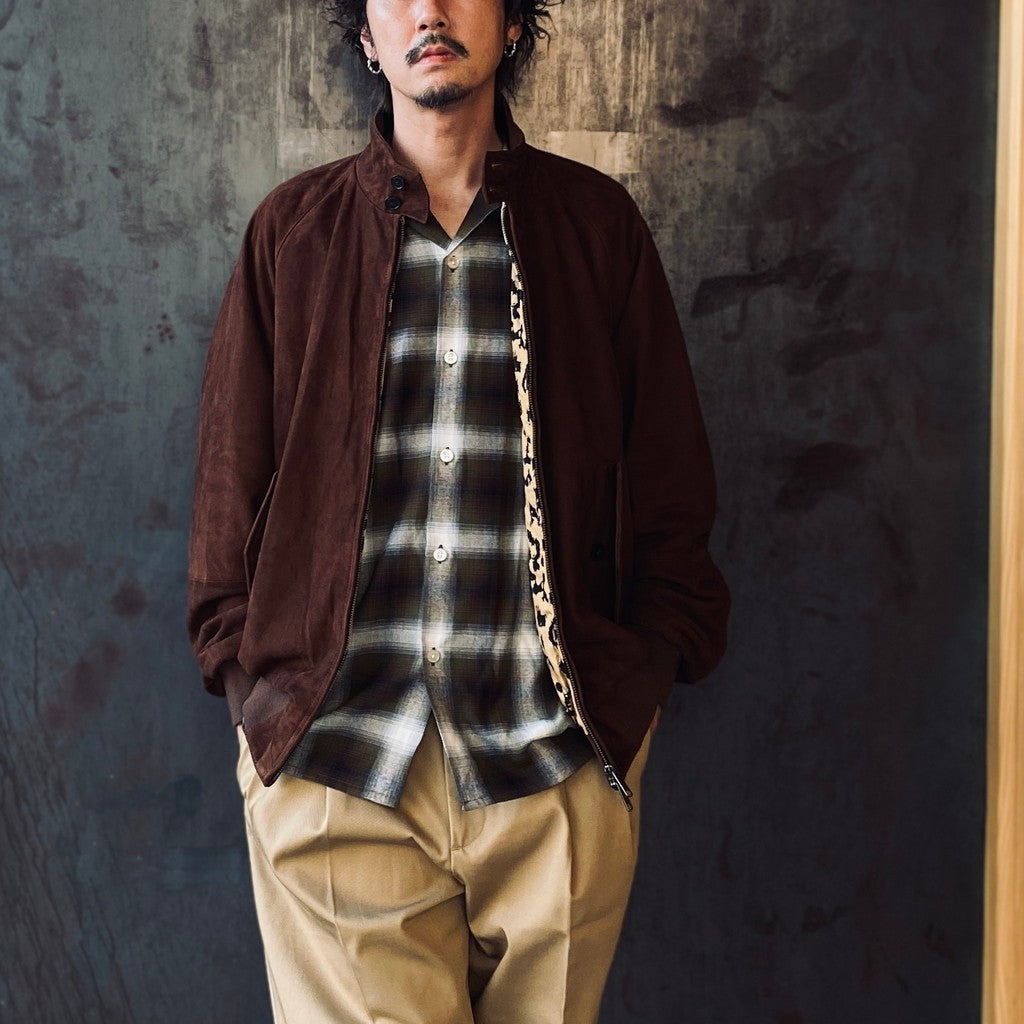 BARACUTA | G9 SUEDE LEATHER HARRINGTON JACKET #BROWN [25FW-WMO-BC01]