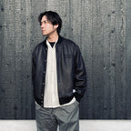 LEATHER VARSITY JACKET ( TYPE-2 ) #BLACK [26SSE-WMO-BL02]