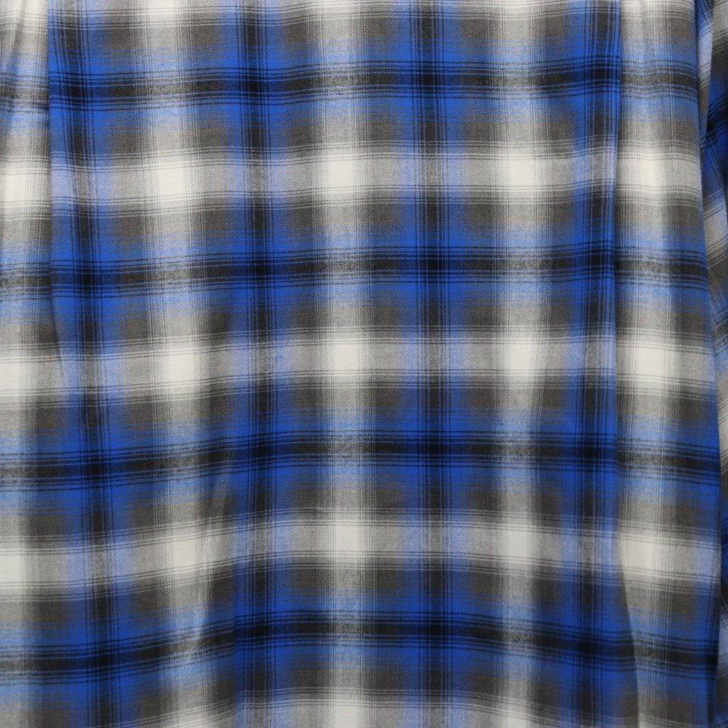 OMBRE CHECK OPEN COLLAR SHIRT L/S ( TYPE-1 ) #BLUE [25FW-WMS-OC05]