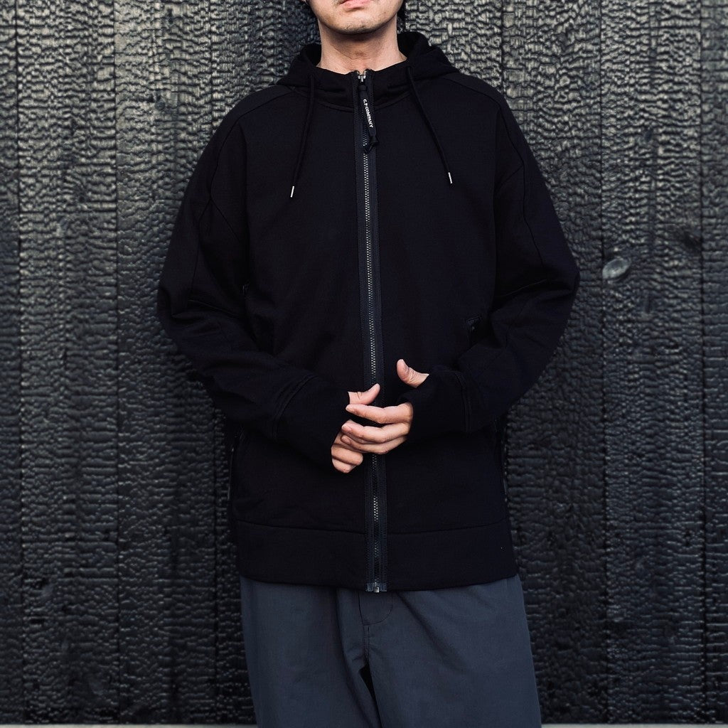 DIAGONAL RAISED FLEECE GOGGLE SWEATSHIRT #BLACK 999 [RCCMSS715A-005086W]