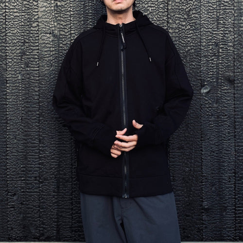 DIAGONAL RAISED FLEECE GOGGLE SWEATSHIRT #BLACK 999 [RCCMSS715A-005086W]