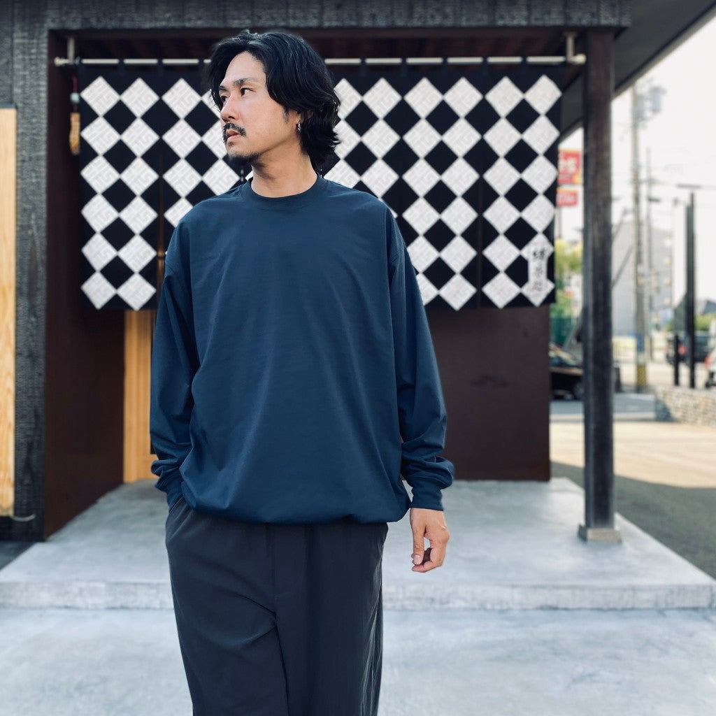 TECH DRAWSTRING TEE L/S #NAVY [BE-31026W]