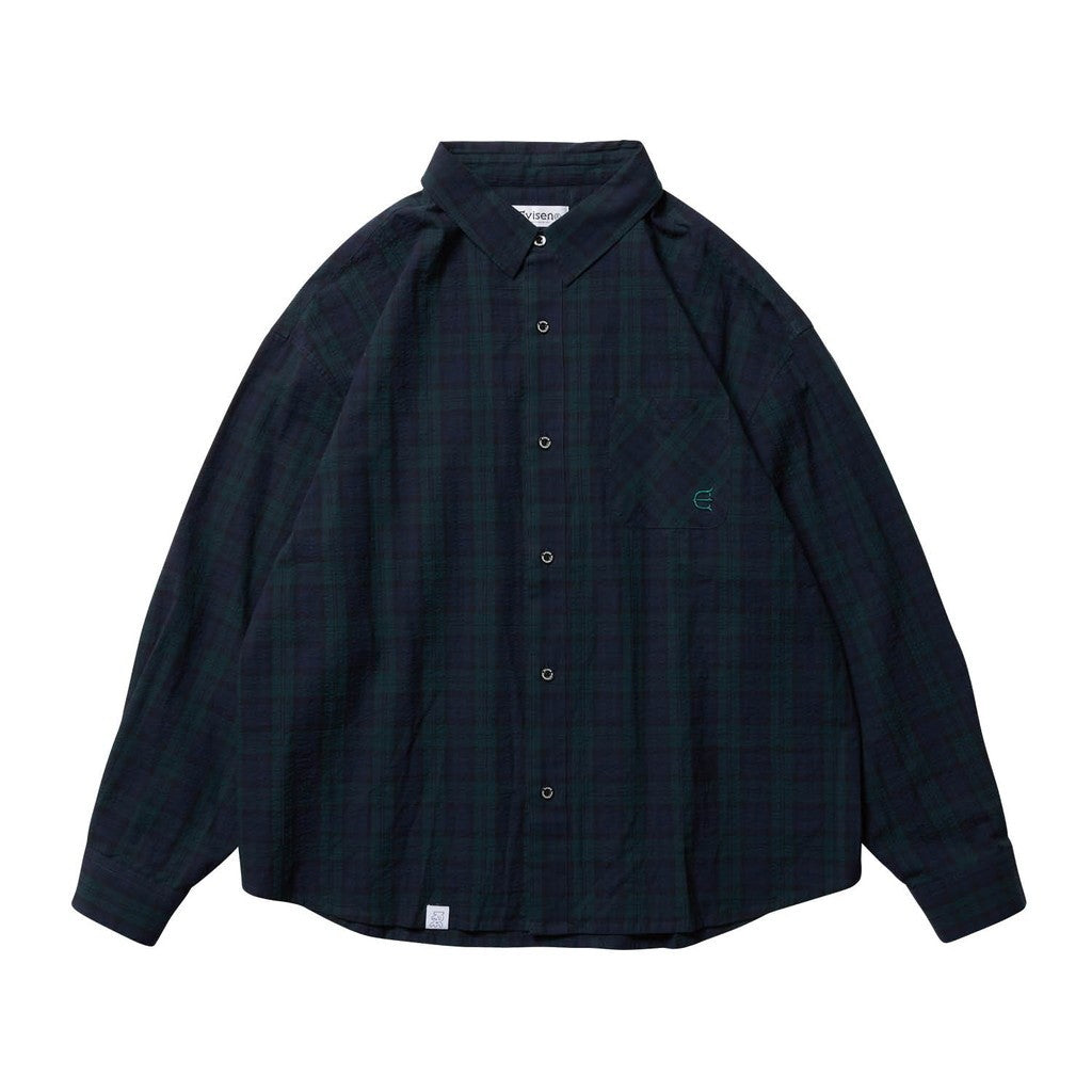 SEERSUCKER PLAID  L/S SHIRT #GREEN [24SS-S01]