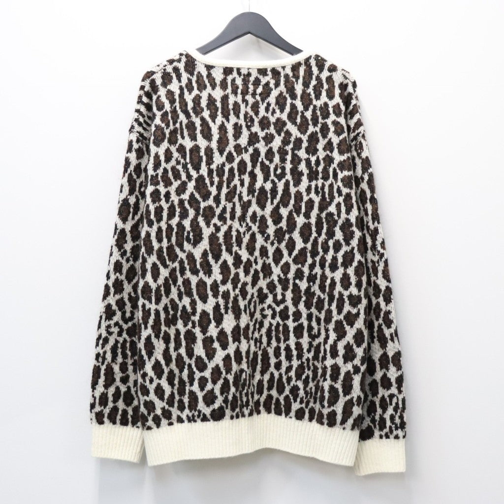 LEOPARD MOHAIR JACQUARD CARDIGAN #WHITE [26FW-WMK-KN17]