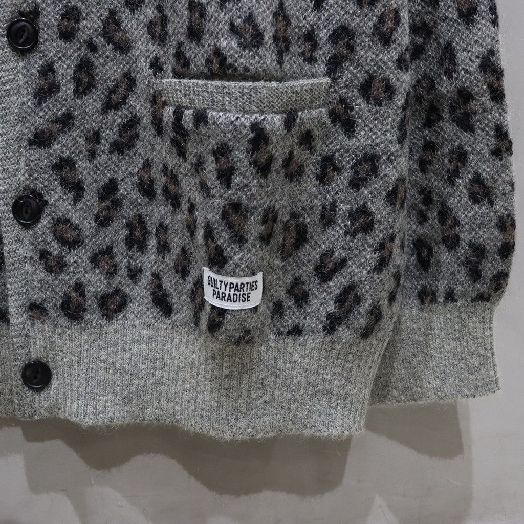 LEOPARD MOHAIR CARDIGAN #GRAY [24FW-WMK-KN12]