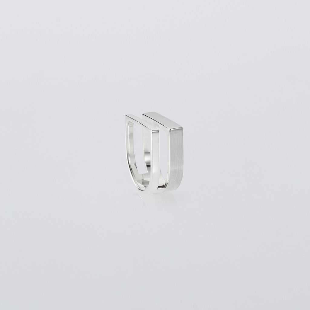 Different Width Ring with Hair Line #SILVER [XOR123]