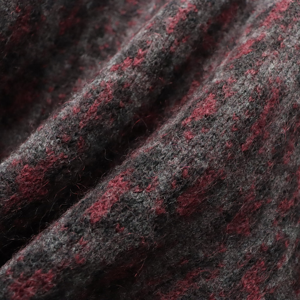LEOPARD MOHAIR JACQUARD CARDIGAN #CHARCOAL [26FW-WMK-KN17]
