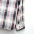 OMBRE CHECK OPEN COLLAR SHIRT L/S ( TYPE-2 ) #PINK [26FWE-WMS-OC02]