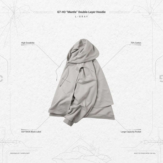G7-H3 "Mantle" Double-Layer Hoodie #L-GRAY [GOOPI-23AW-JAN-03]