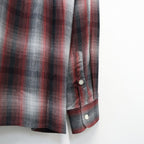 OMBRE CHECK OPEN COLLAR SHIRT L/S ( TYPE-1 ) #RED [26FWE-WMS-OC01]
