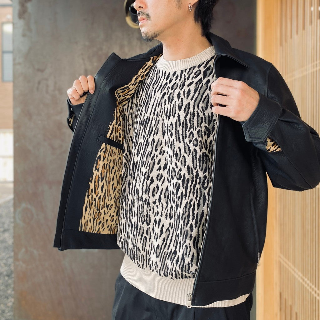 LEOPARD JACQUARD SWEATER ( TYPE-2 ) #IVORY [26SS-WMK-KN17]