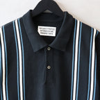 條紋針織 POLO 衫 #黑色 [24SS-WMK-KN12]