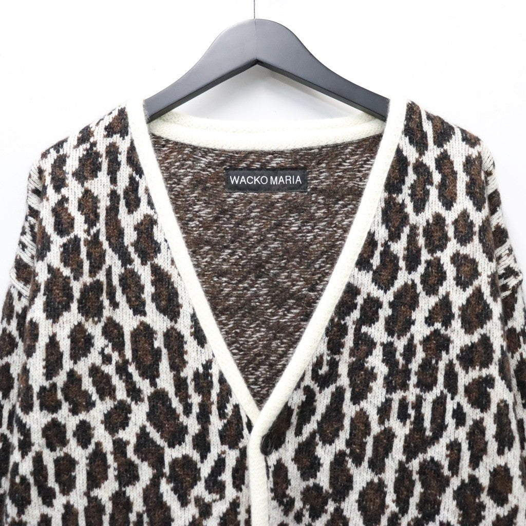 LEOPARD MOHAIR JACQUARD CARDIGAN #WHITE [26FW-WMK-KN17]