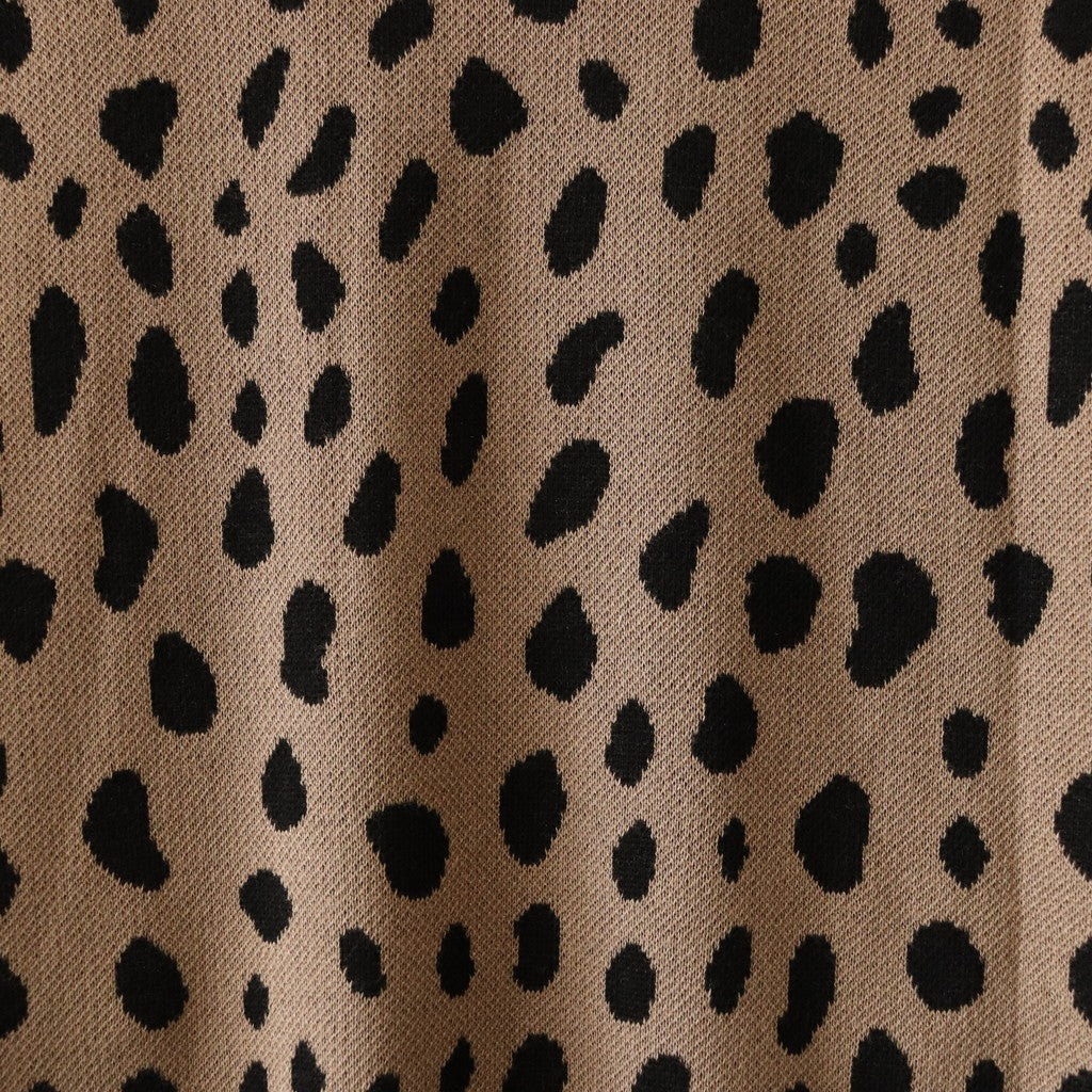 LEOPARD KNIT POLO SHIRT #BROWN [24SS-WMK-KN10]