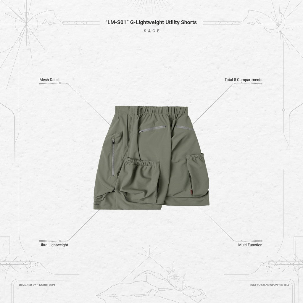 "LM-S01" G-輕便實用短褲 #SAGE [GOOPI-24SS-AUG-01]