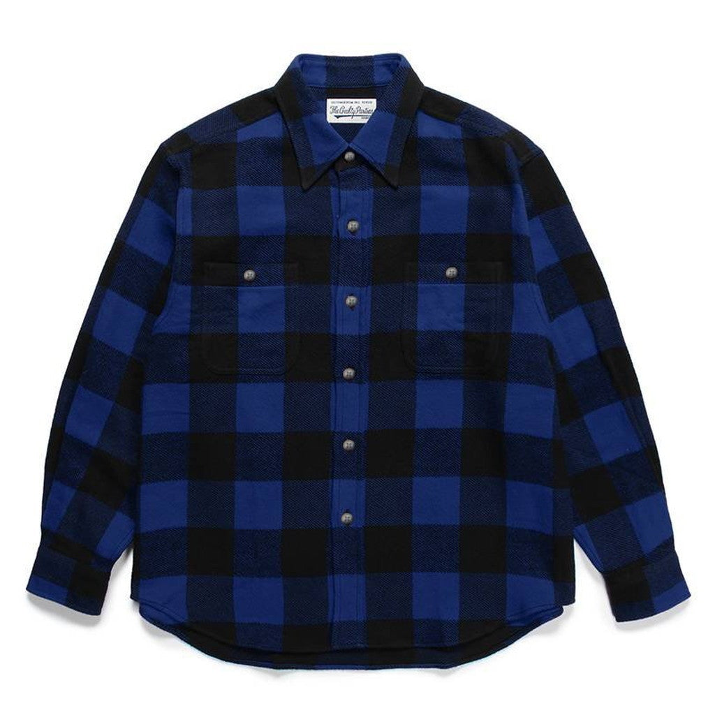 FLANNEL REGULAR COLLAR SHIRT -TYPE 1- #BLUE [24SSE-WMS-RC01]