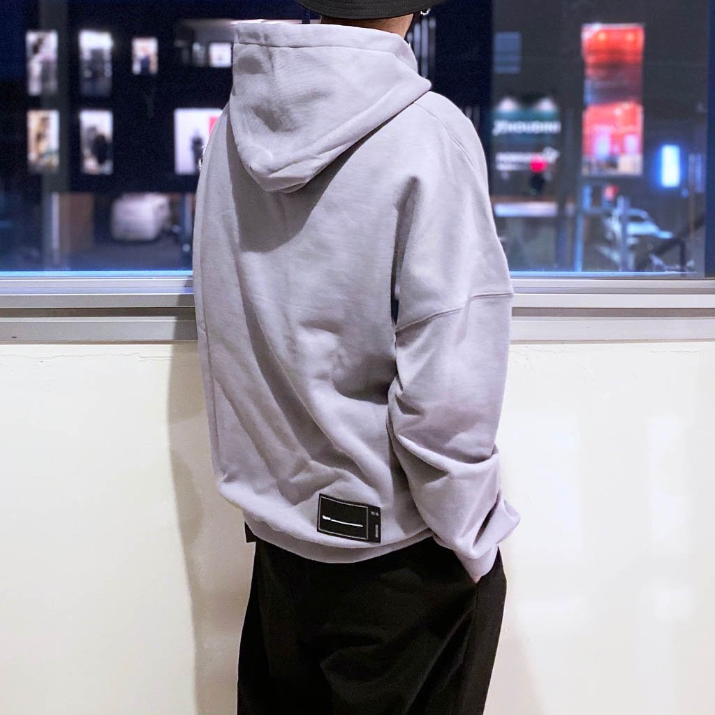 WE11DONE/ウェルダン WD-TP6-20-046-U-GY 20SS COTTON HOODIE WITH NYLON HOOD コットン フーディ ウィズ ナイロン フード【A30221-007】