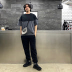 SIDE RIB POLY JOG PANTS #BLACK [CES20PT18]