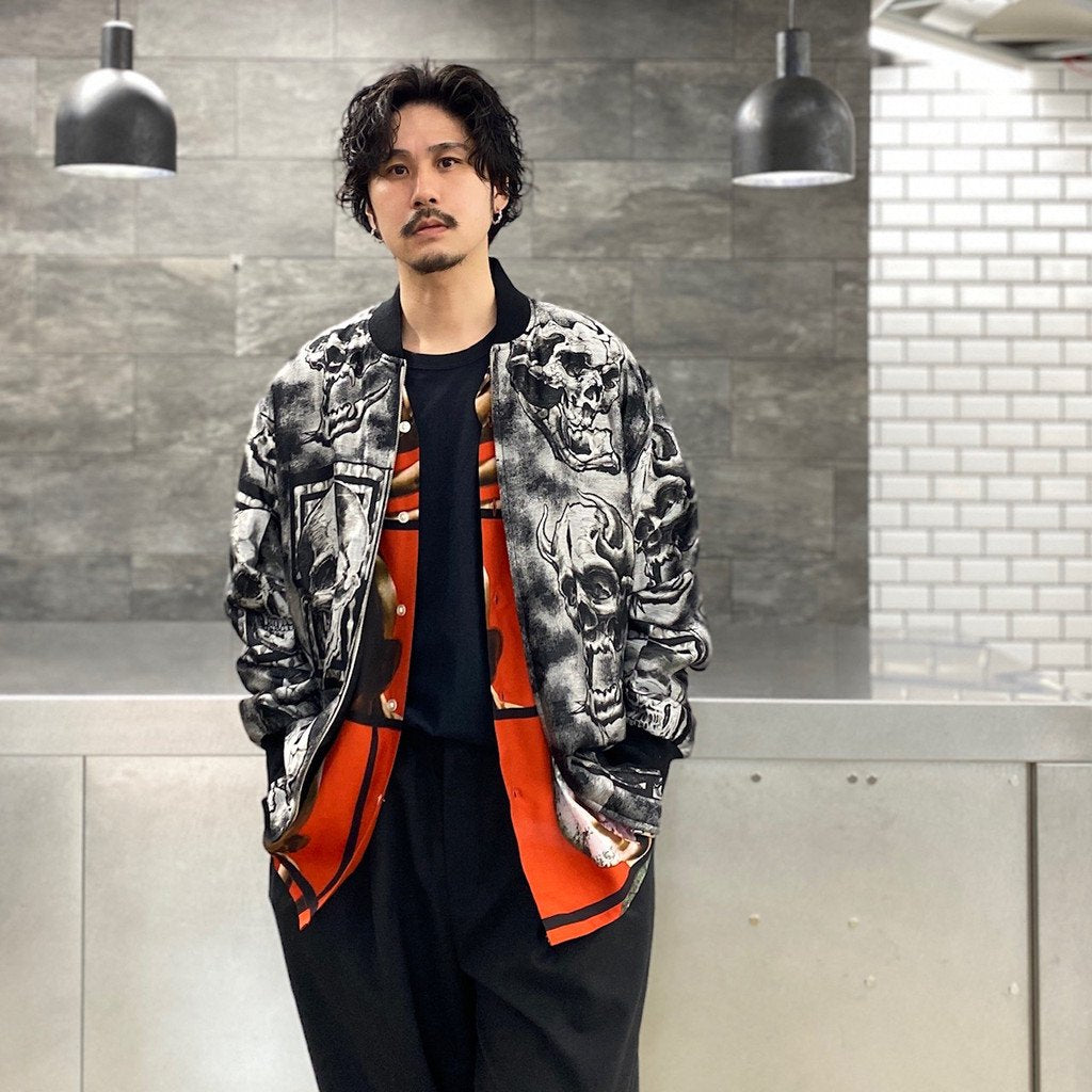 56 TATTOO STUDIO | JACQUARD SKA JACKET #SILVER [56TS-WM-BL02]