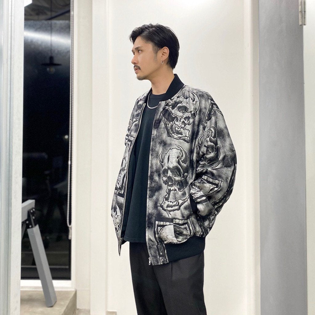 56 TATTOO STUDIO | JACQUARD SKA JACKET #SILVER [56TS-WM-BL02]