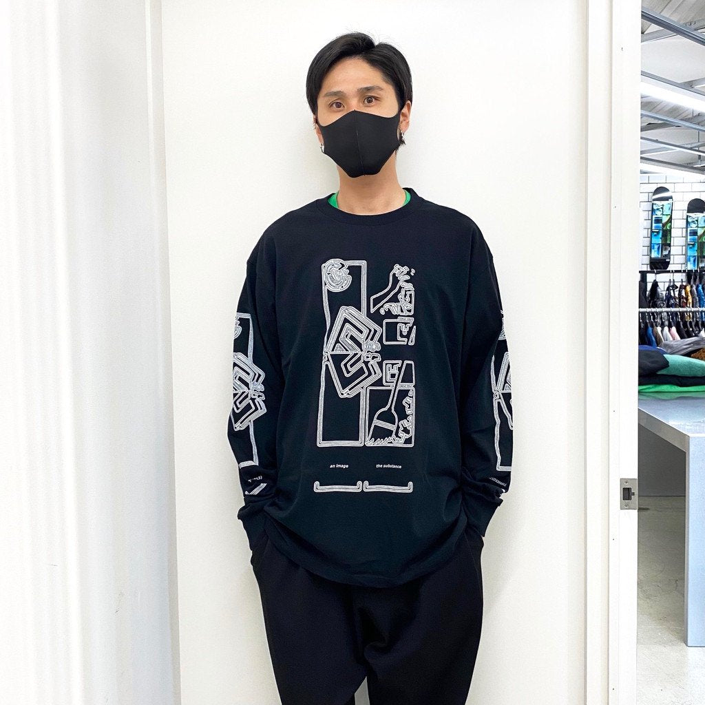 MD FRAGMENTS LONG SLEEVE T #BLACK [CES20LT01]