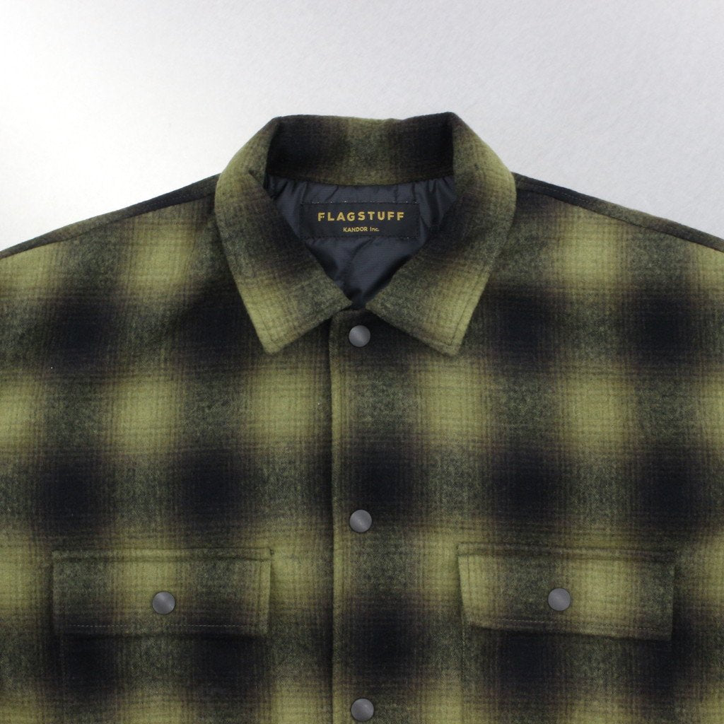 F-LAGSTUF-F | フラグスタフ QUILTING CHECK SHIRTS #YELLOW [21AW-FS