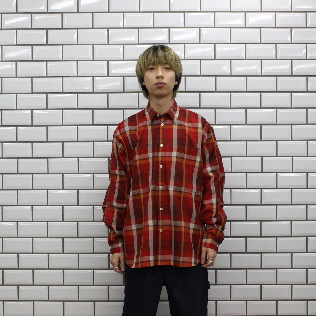 TECH WORK SHIRTS FLANNEL PLAIDS #D-RED [BE-88022]