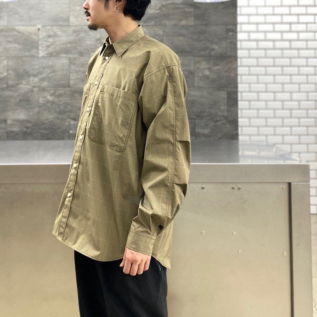 科技工作襯衫 L/S GUN CLUB 格子 #BEIGE [BE-86022]