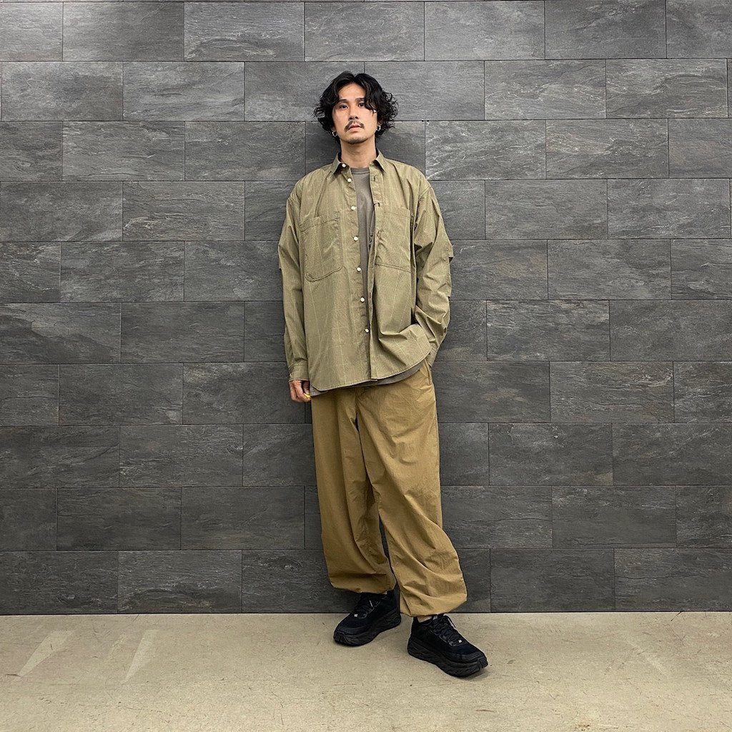 科技工作襯衫 L/S GUN CLUB 格子 #BEIGE [BE-86022]