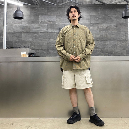 TECH WORK SHIRTS L/S GUN CLUB PLAIDS #BEIGE [BE-86022]