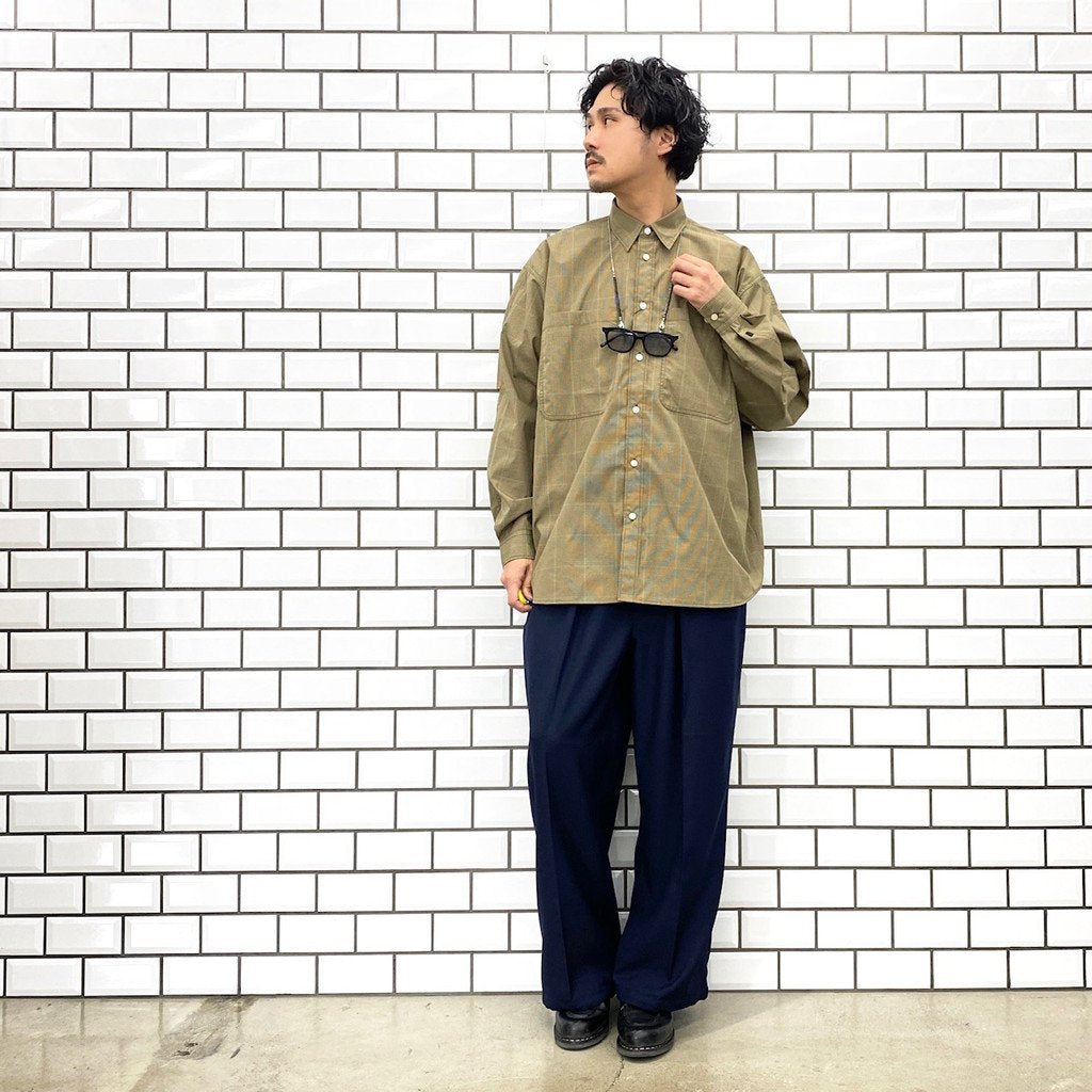 科技工作襯衫 L/S GUN CLUB 格子 #BEIGE [BE-86022]