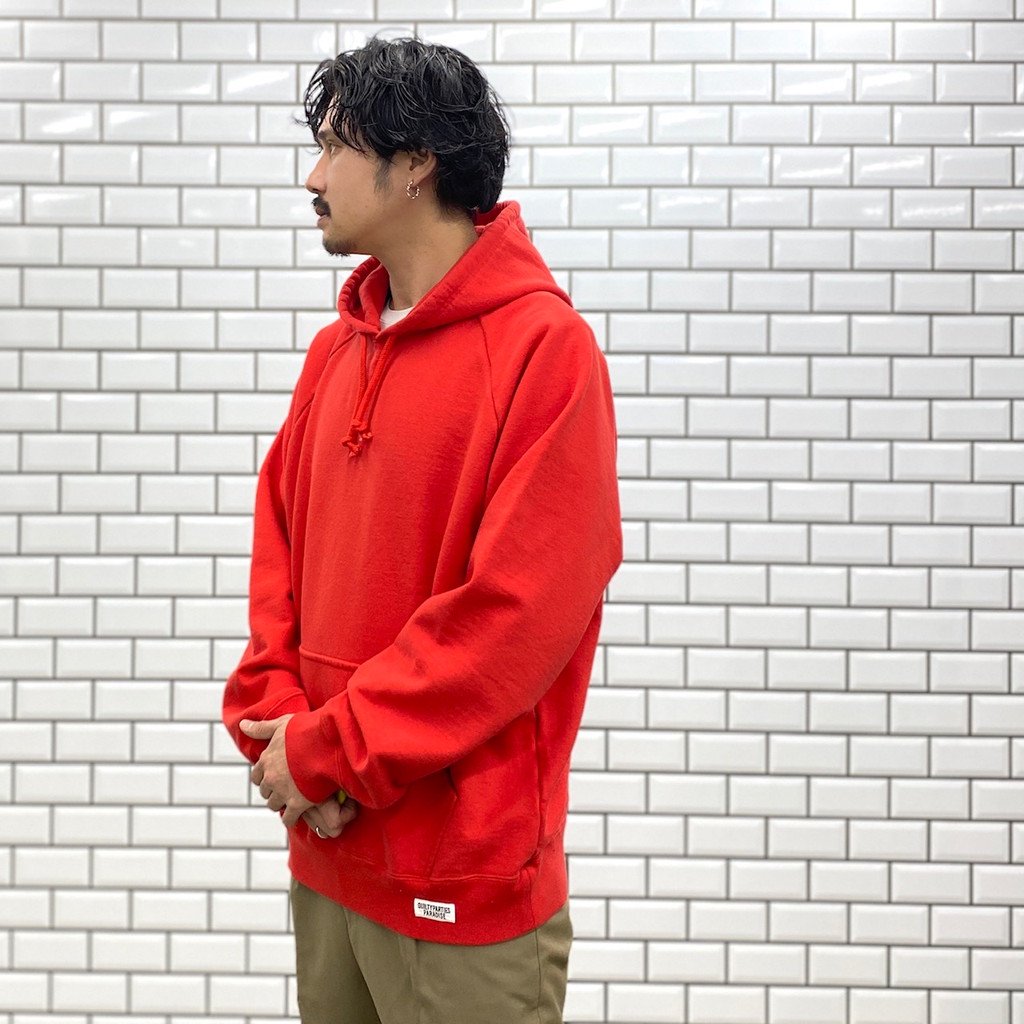 WASHED HEAVY WEIGHT PULLOVER HOODED SWEAT SHIRT (TYPE 1) #RED [22SS-WMC-SS01]