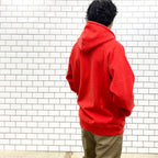 WASHED HEAVY WEIGHT PULLOVER HOODED SWEAT SHIRT (TYPE 1) #RED [22SS-WMC-SS01]