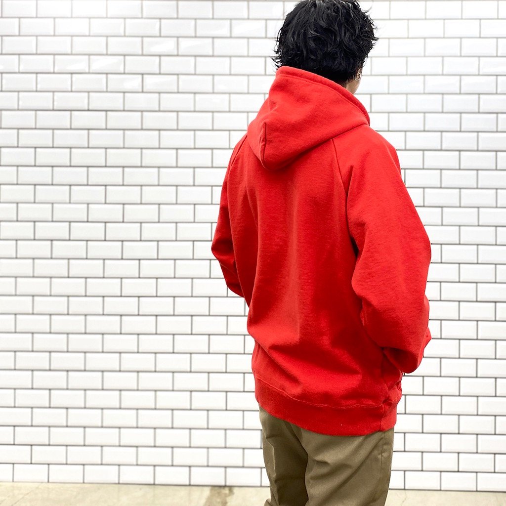 WASHED HEAVY WEIGHT PULLOVER HOODED SWEAT SHIRT (TYPE 1) #RED [22SS-WMC-SS01]