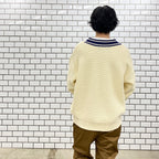 不對稱 V 針織 #白色 [SC2210-KN01]