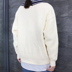 不對稱 V 針織 #白色 [SC2210-KN01]