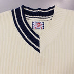 不對稱 V 針織 #白色 [SC2210-KN01]