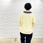 不對稱 V 針織 #白色 [SC2210-KN01]