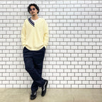 不對稱 V 針織 #白色 [SC2210-KN01]