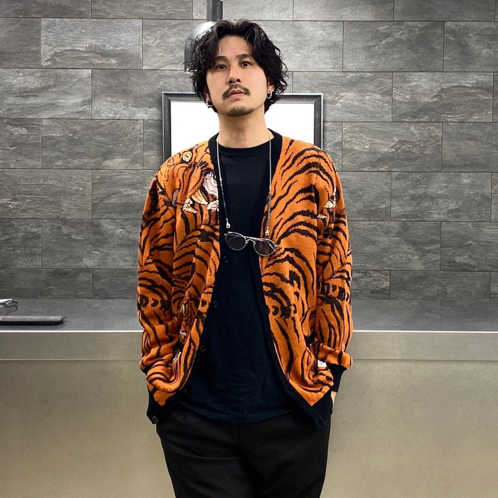 TIM LEHI | JACQUARD CARDIGAN (TYPE 2) #ORANGE [TIMLEHI-WM-KN20]