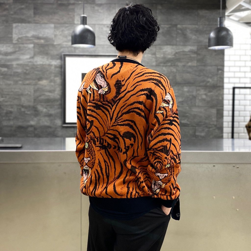 TIM LEHI | JACQUARD CARDIGAN (TYPE 2) #ORANGE [TIMLEHI-WM-KN20]