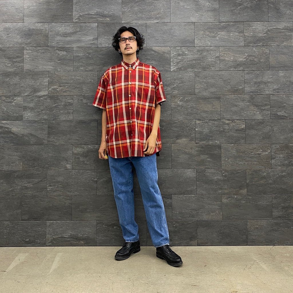 TECH FLANNEL BD S/S #D-RED [BE-82022]