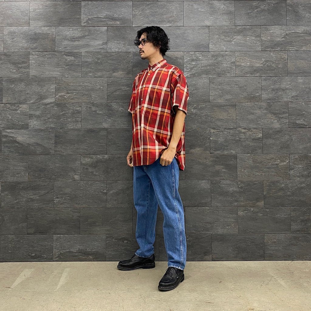 TECH FLANNEL BD S/S #D-RED [BE-82022]