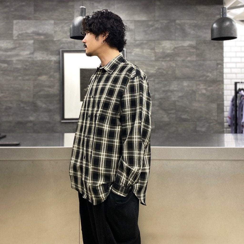 ORIGINAL CHECK L/S SHIRTS #BLACK [22SS-FS-10]