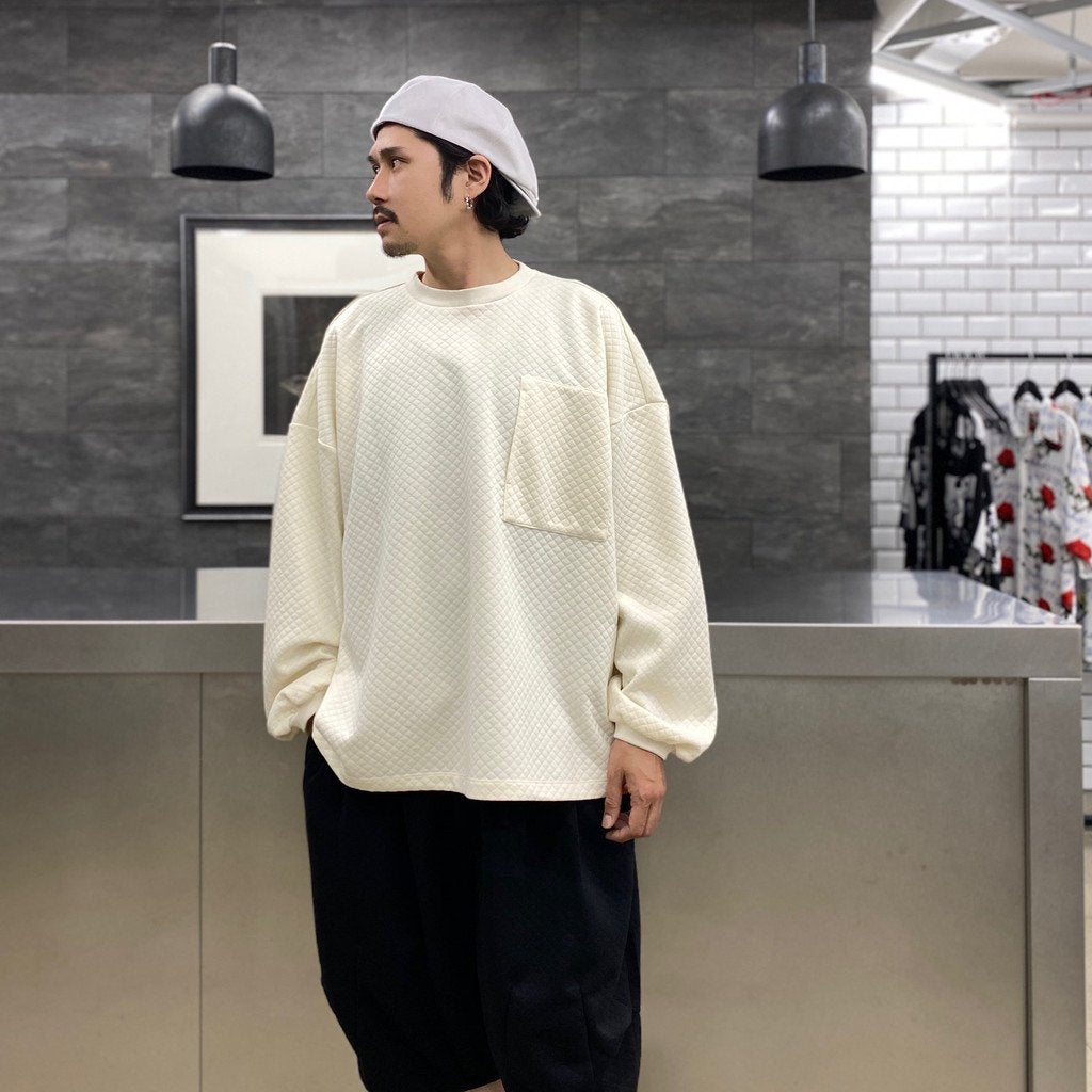 QUILTING CREW SWEAT #IVORY [SS22-SW02]