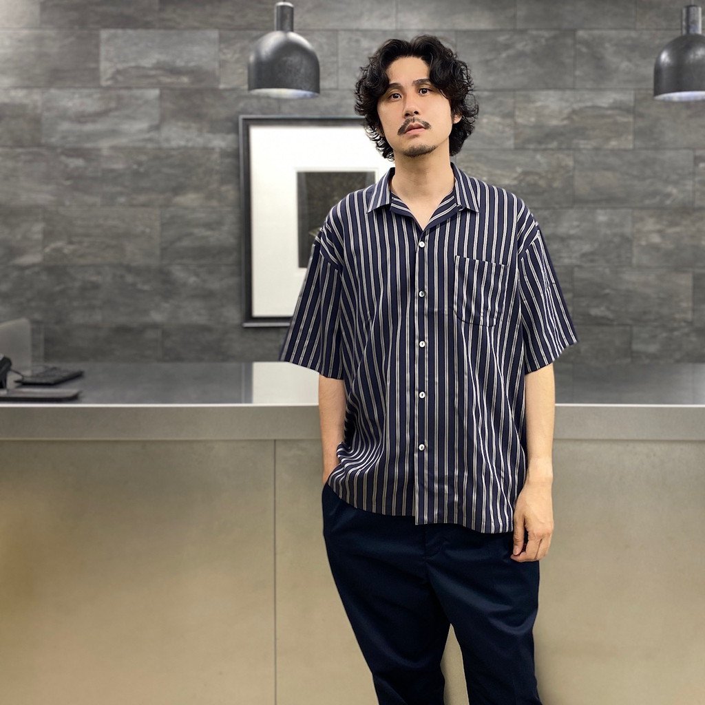 SON OF THE CHEESE | サノバチーズ STRIPE OP SHIRT #NAVY [SC2210