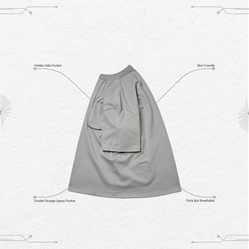 「Archetype-01」3D 口袋 T 卹 #L-灰色 [GOOPi-22SS-APR-04]