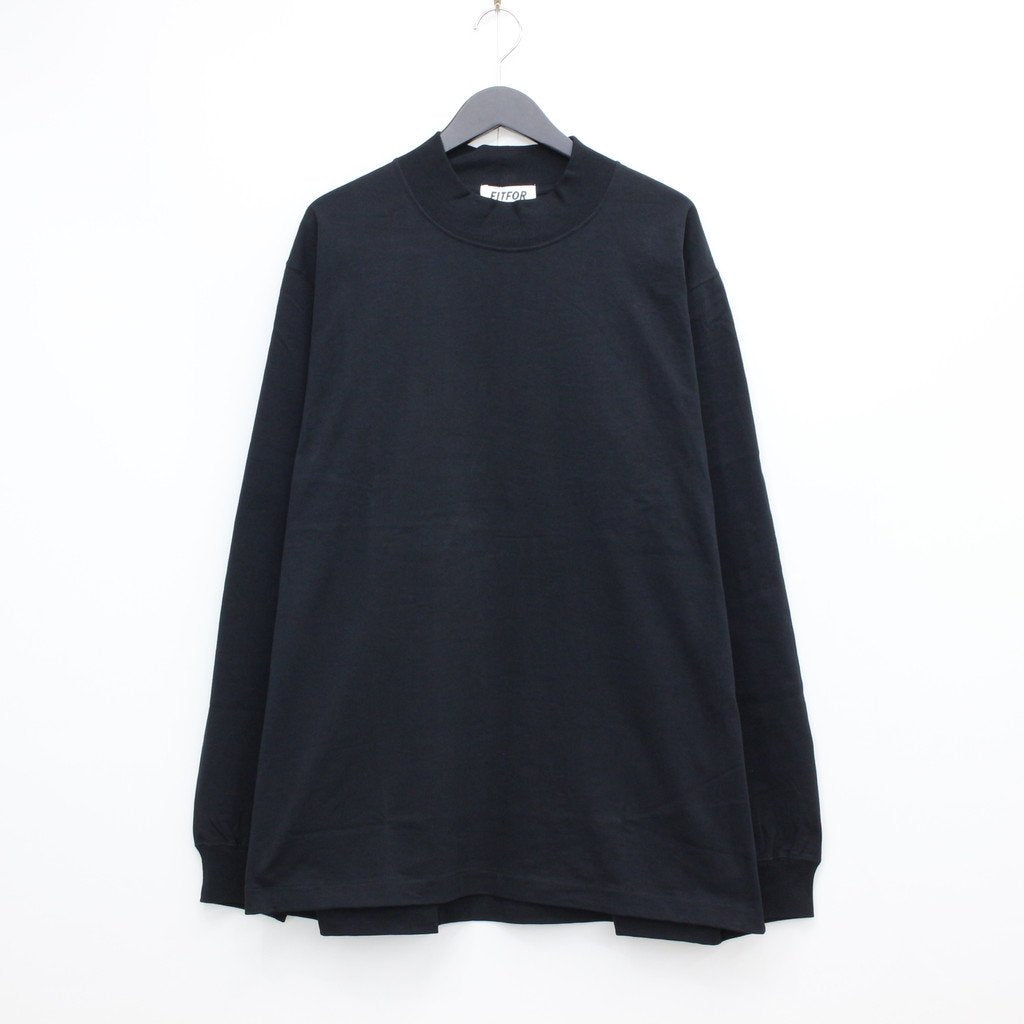 MOCK NECK LONG SLEEVE TEE #BLACK [209]