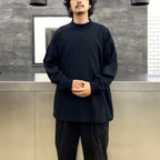 MOCK NECK LONG SLEEVE TEE #BLACK [209]